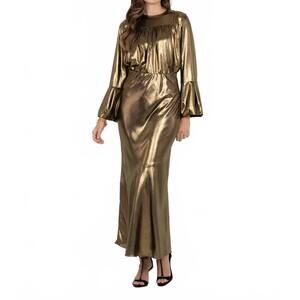 NEW EMILY MCCARTHY bias skirt in liquid gold